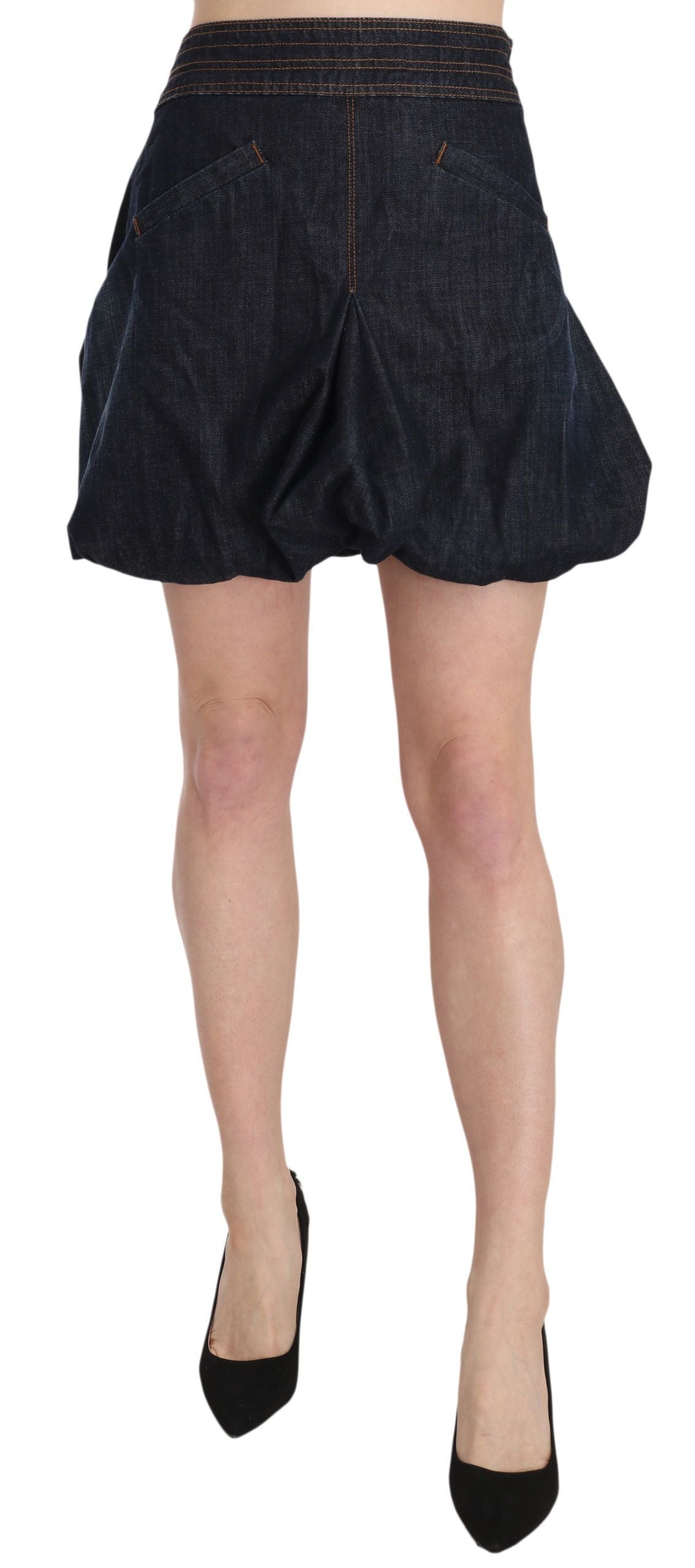 Exte Chic Dark Blue A-Line Mini Skirt