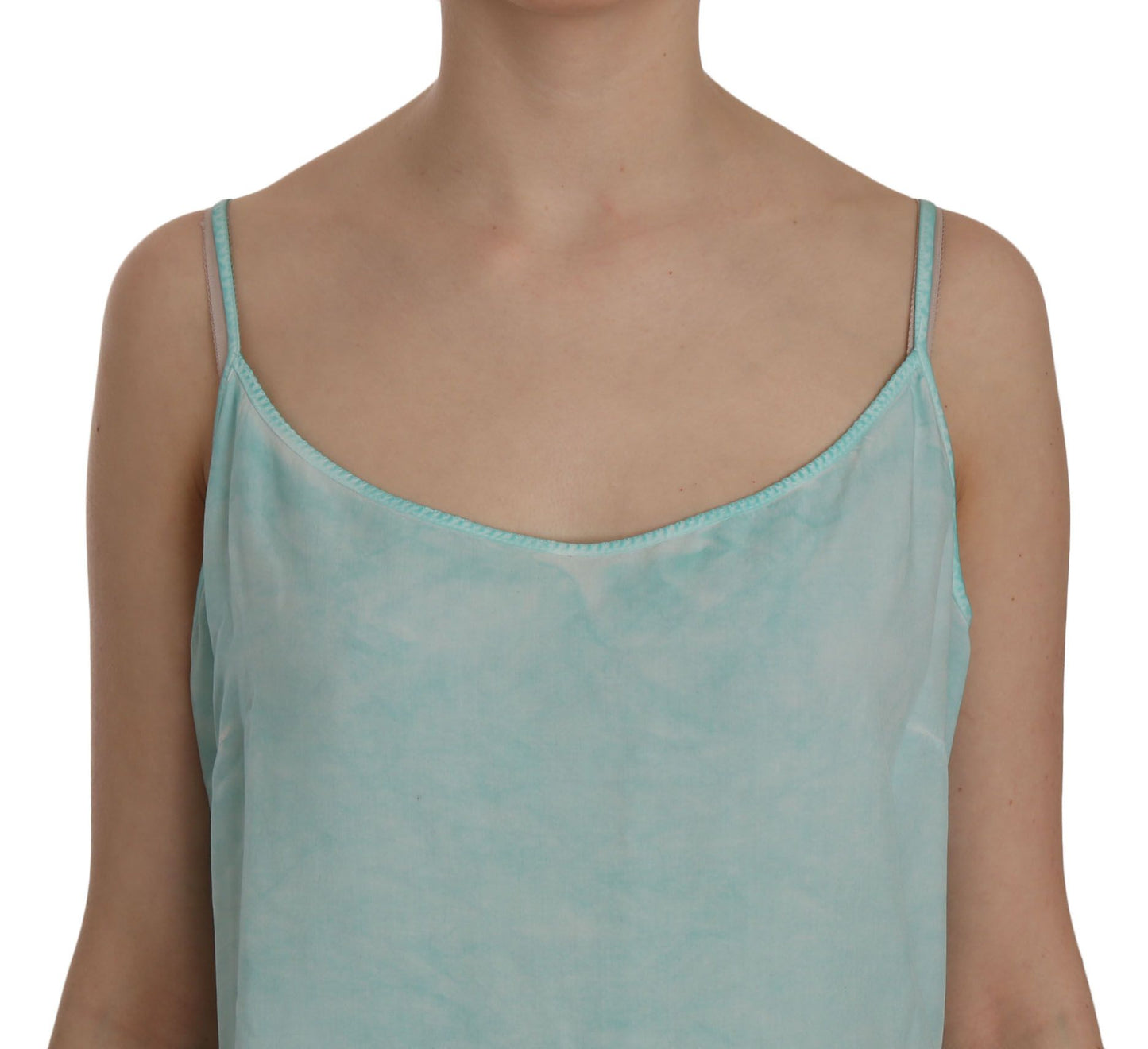 Ermanno Scervino Elegant Spaghetti Strap Sleeveless Blue Top