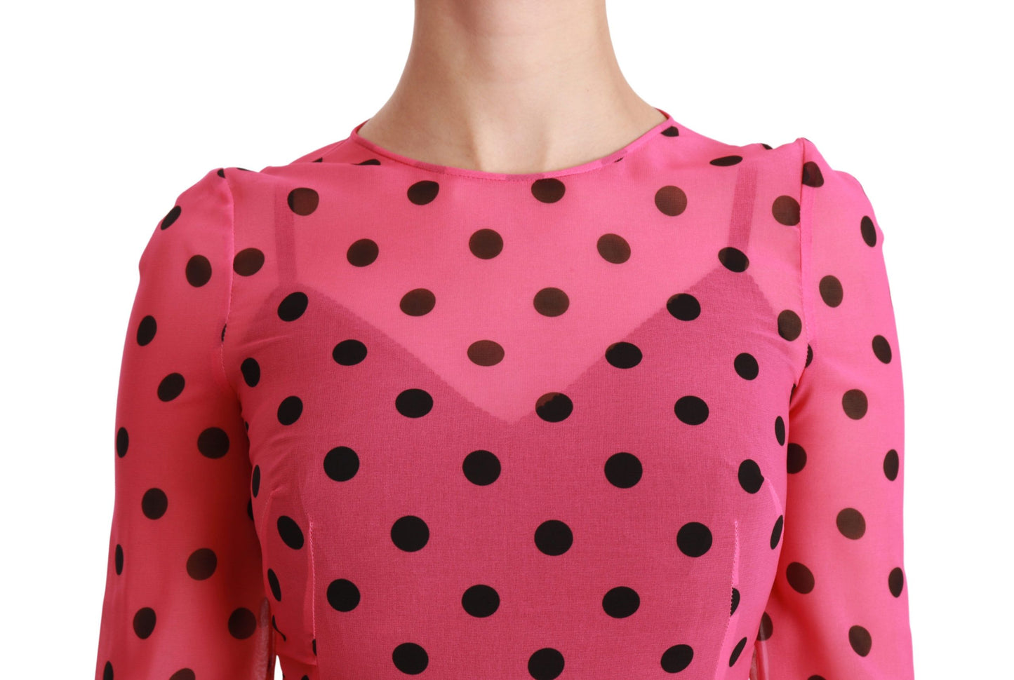 Dolce & Gabbana Elegant Polka Dot A-Line Knee Length Dress