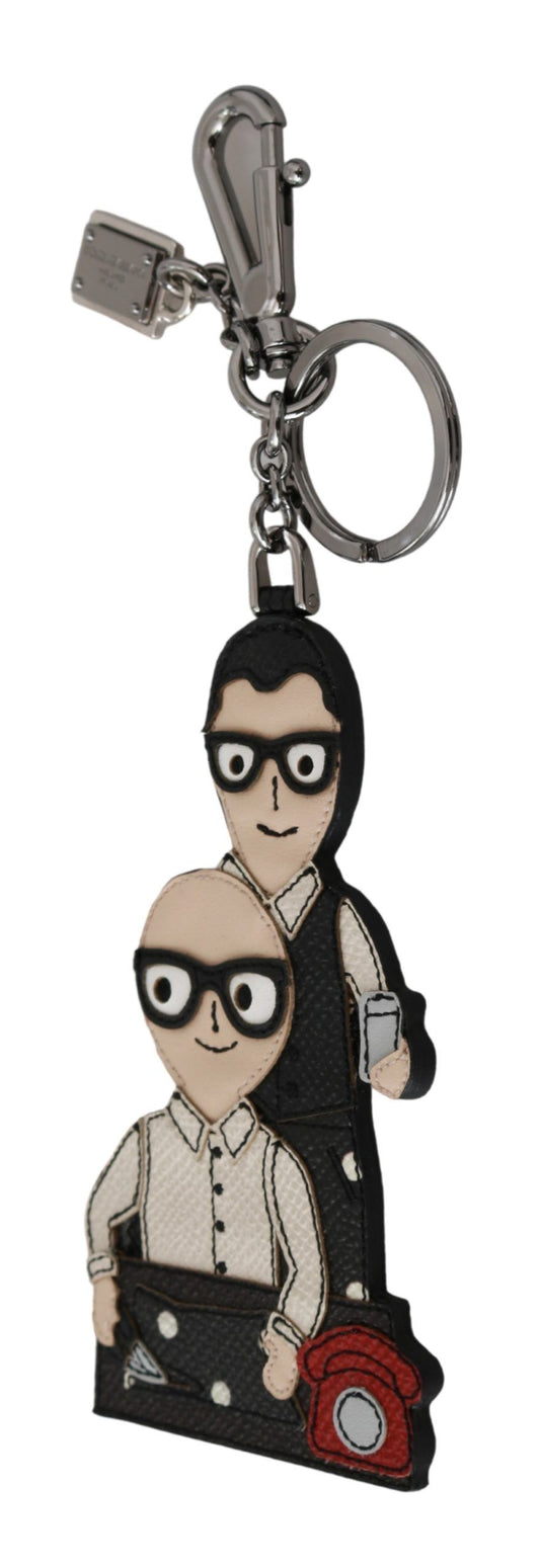 Dolce & Gabbana Elegant Tricolor Leather Keychain