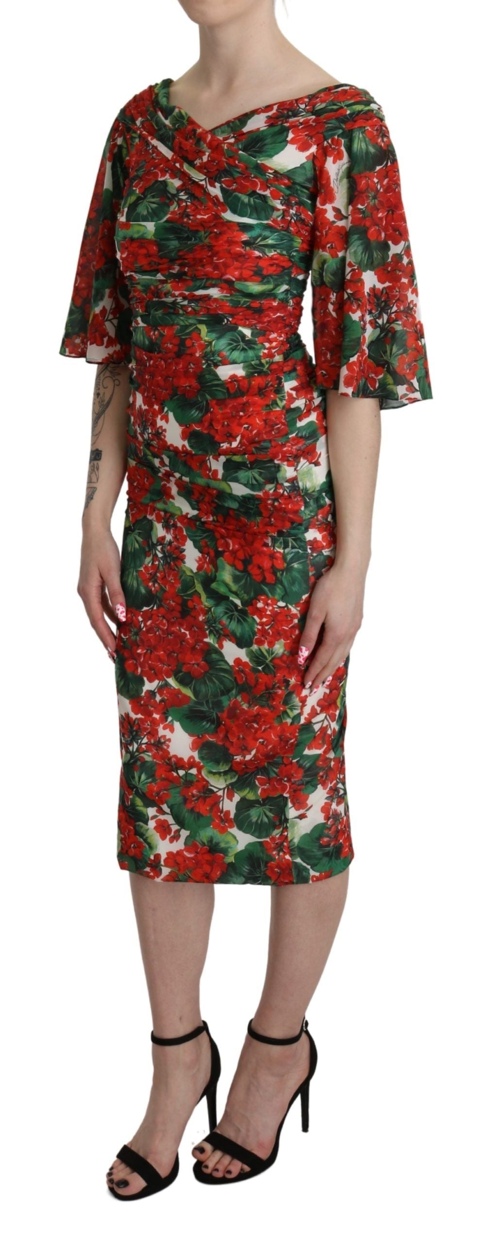 Dolce & Gabbana Enchanting Floral Midi Sheath Dress