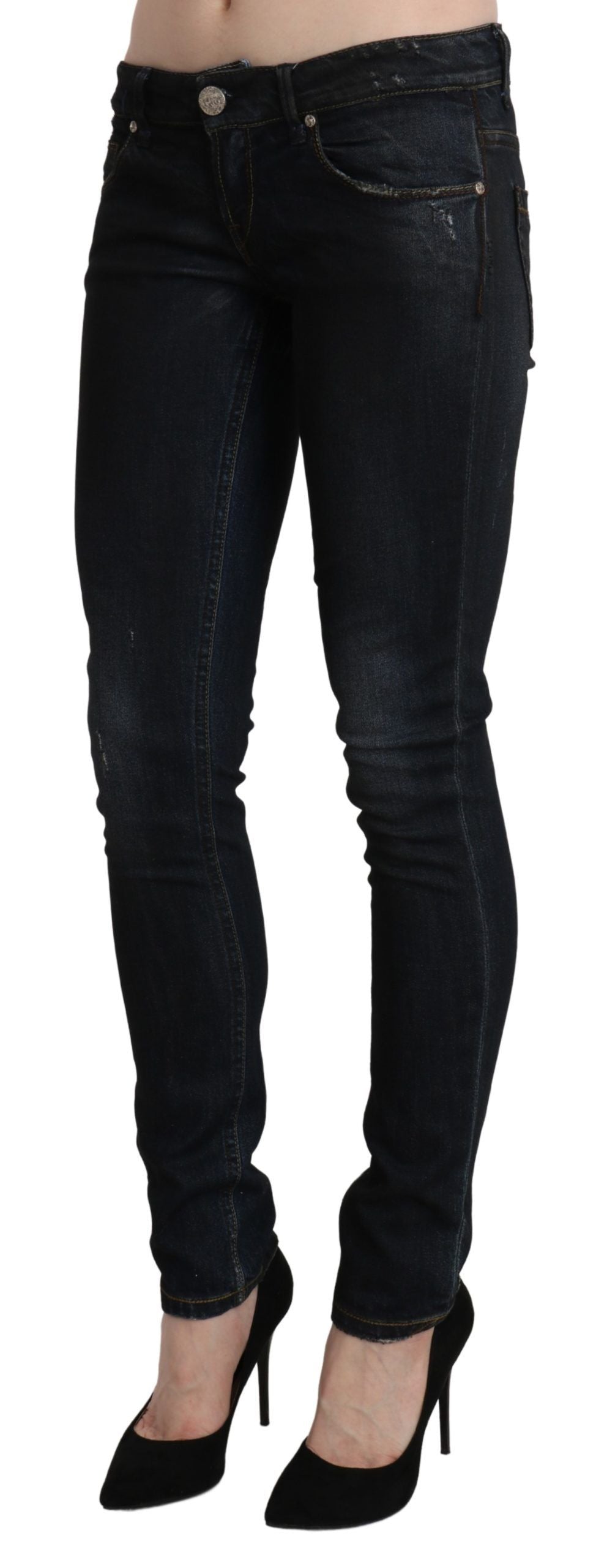 Acht Sleek Black Washed Skinny Jeans