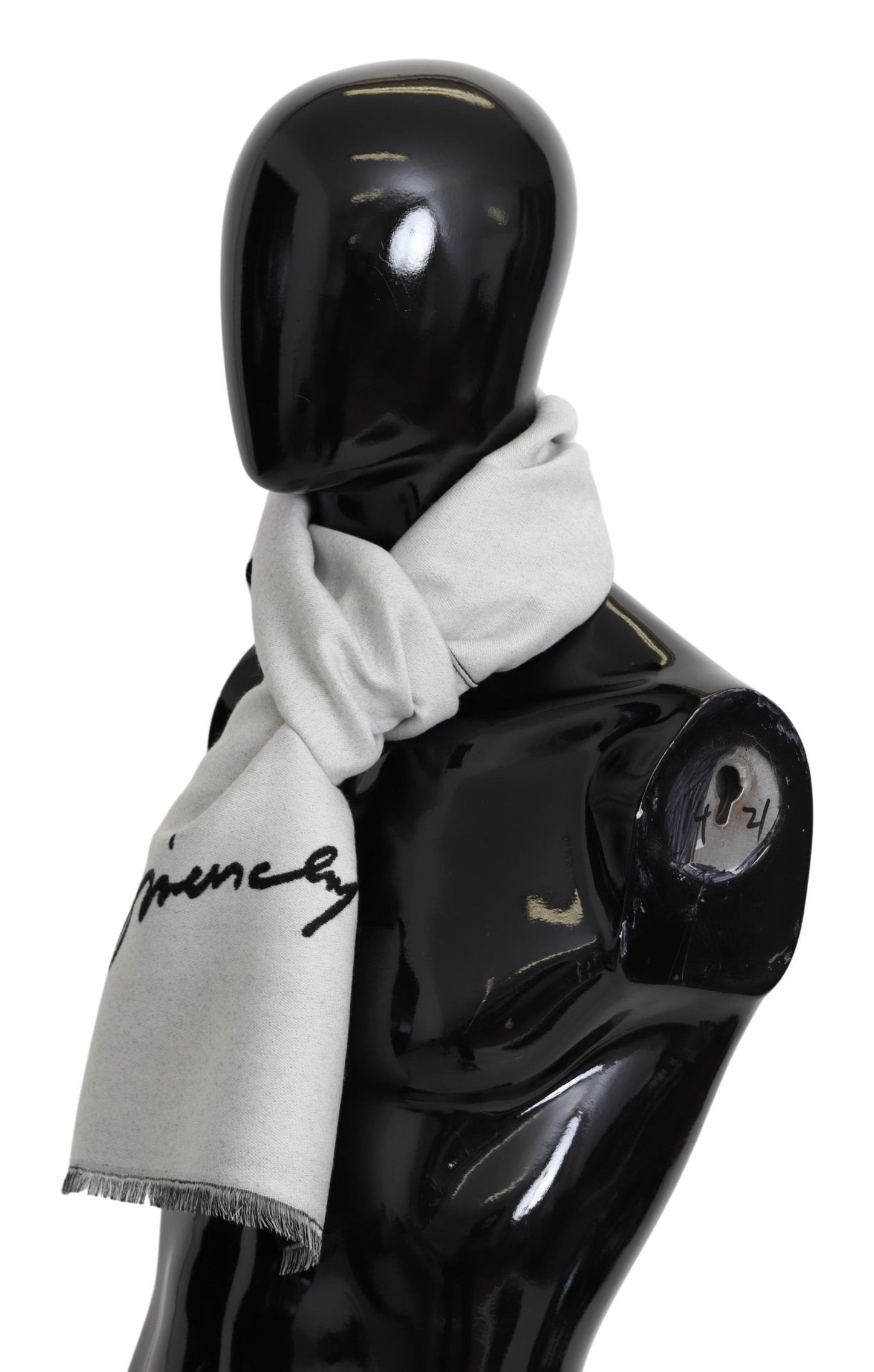 Givenchy Elegant Monochrome Wool-Silk Blend Scarf