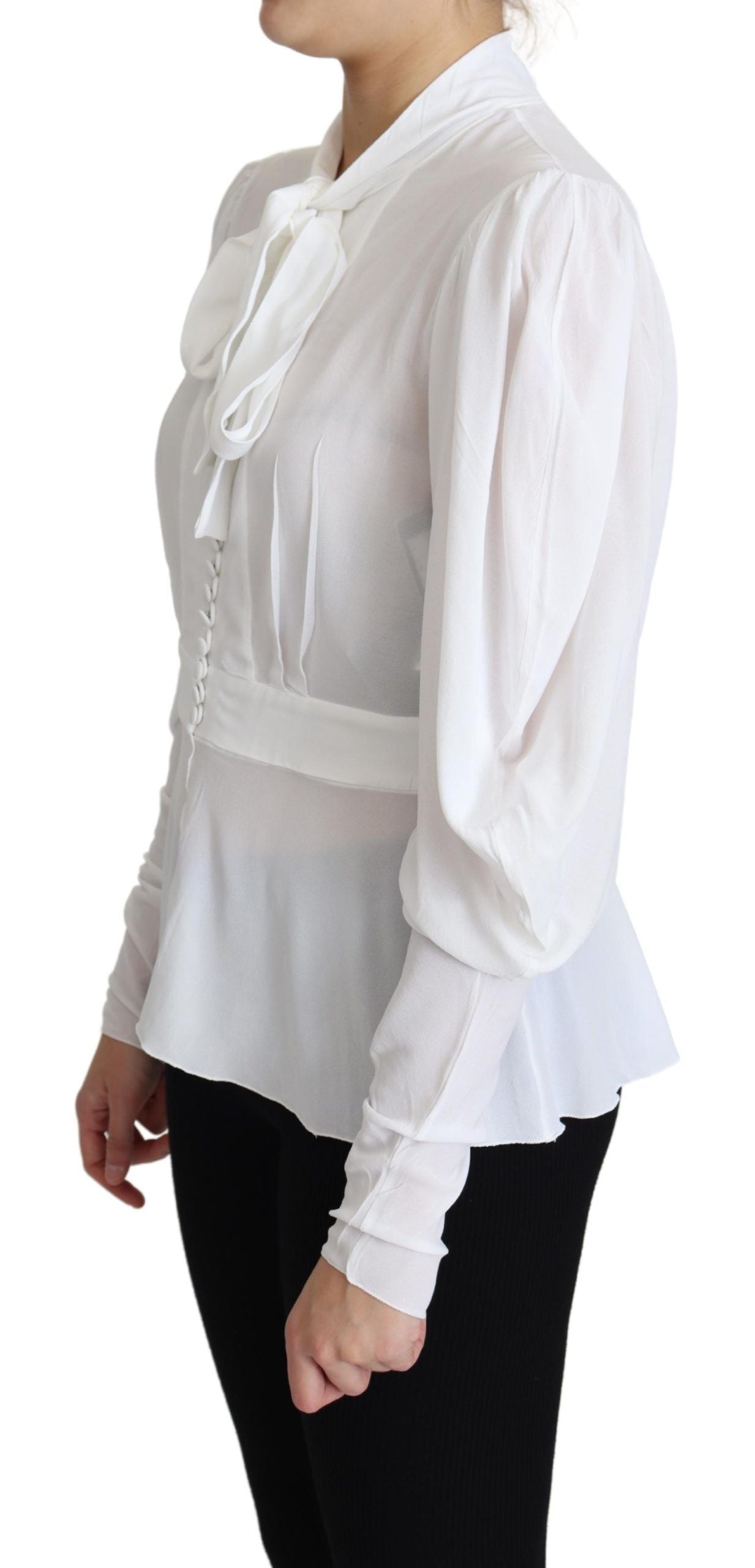 Dolce & Gabbana Elegant Snow-White Viscose Blouse