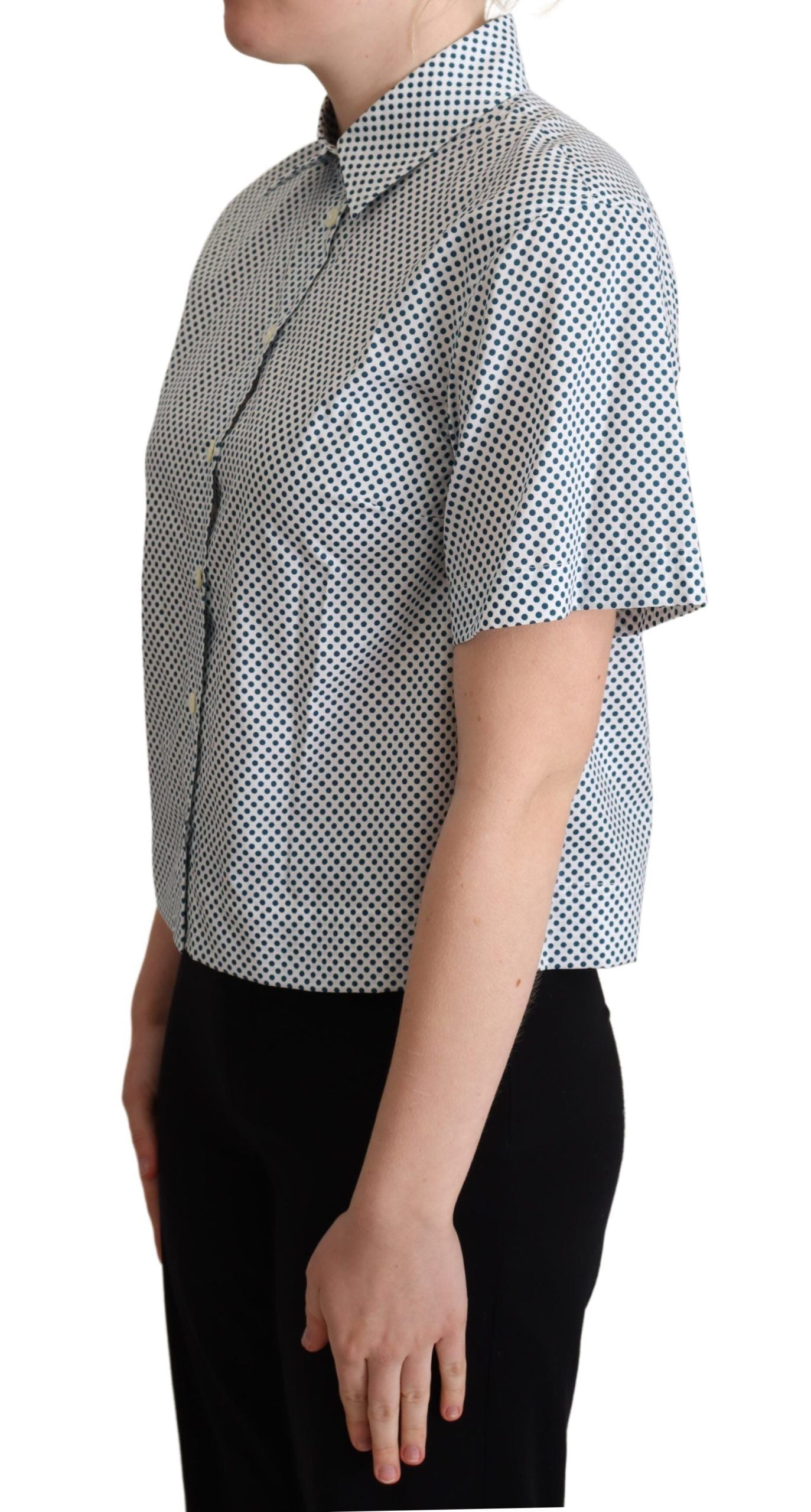 Dolce & Gabbana Elegant Polka Dot Cotton Polo Shirt