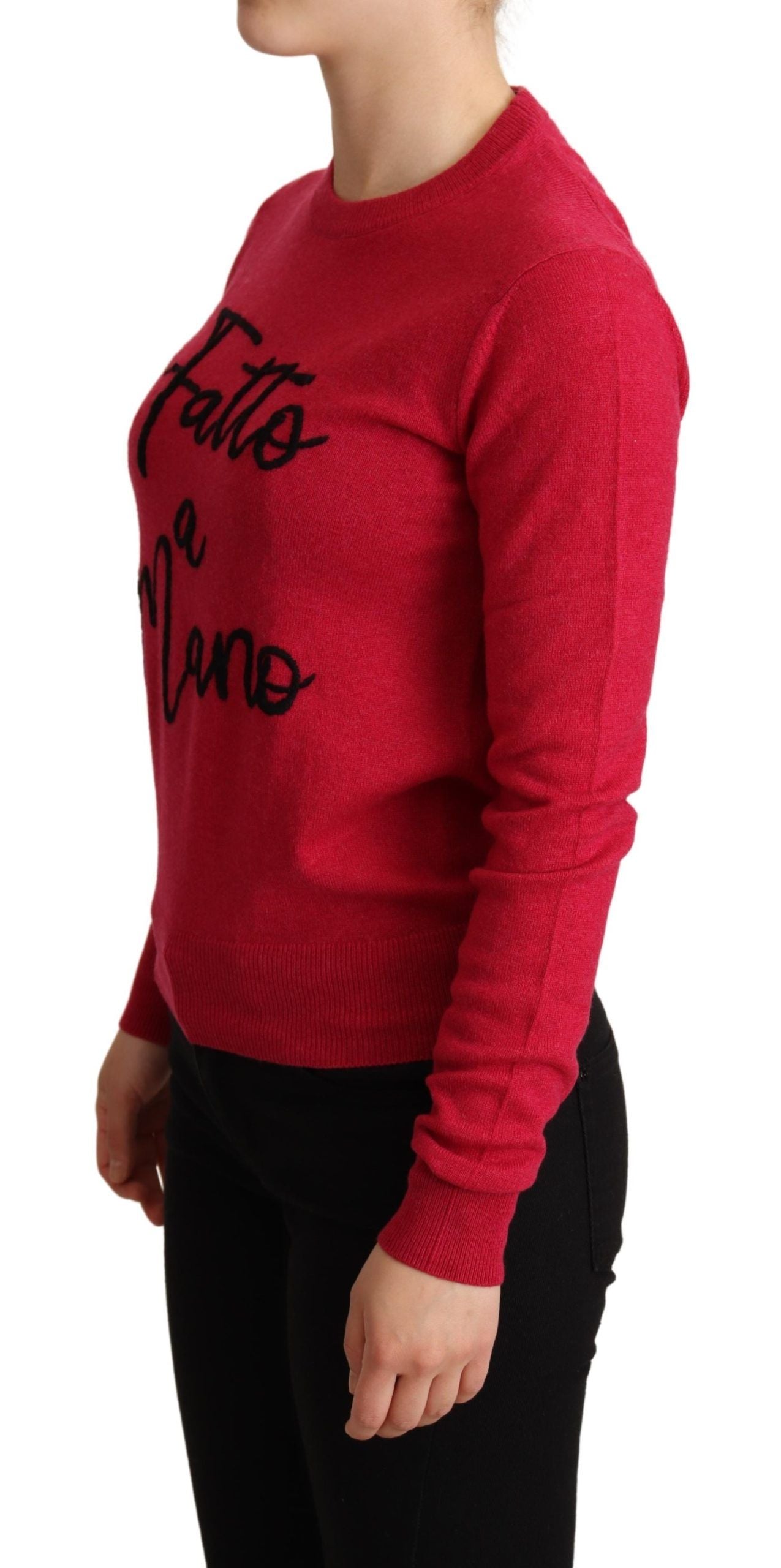 Dolce & Gabbana Chic Pink Cashmere Blend Crewneck Pullover