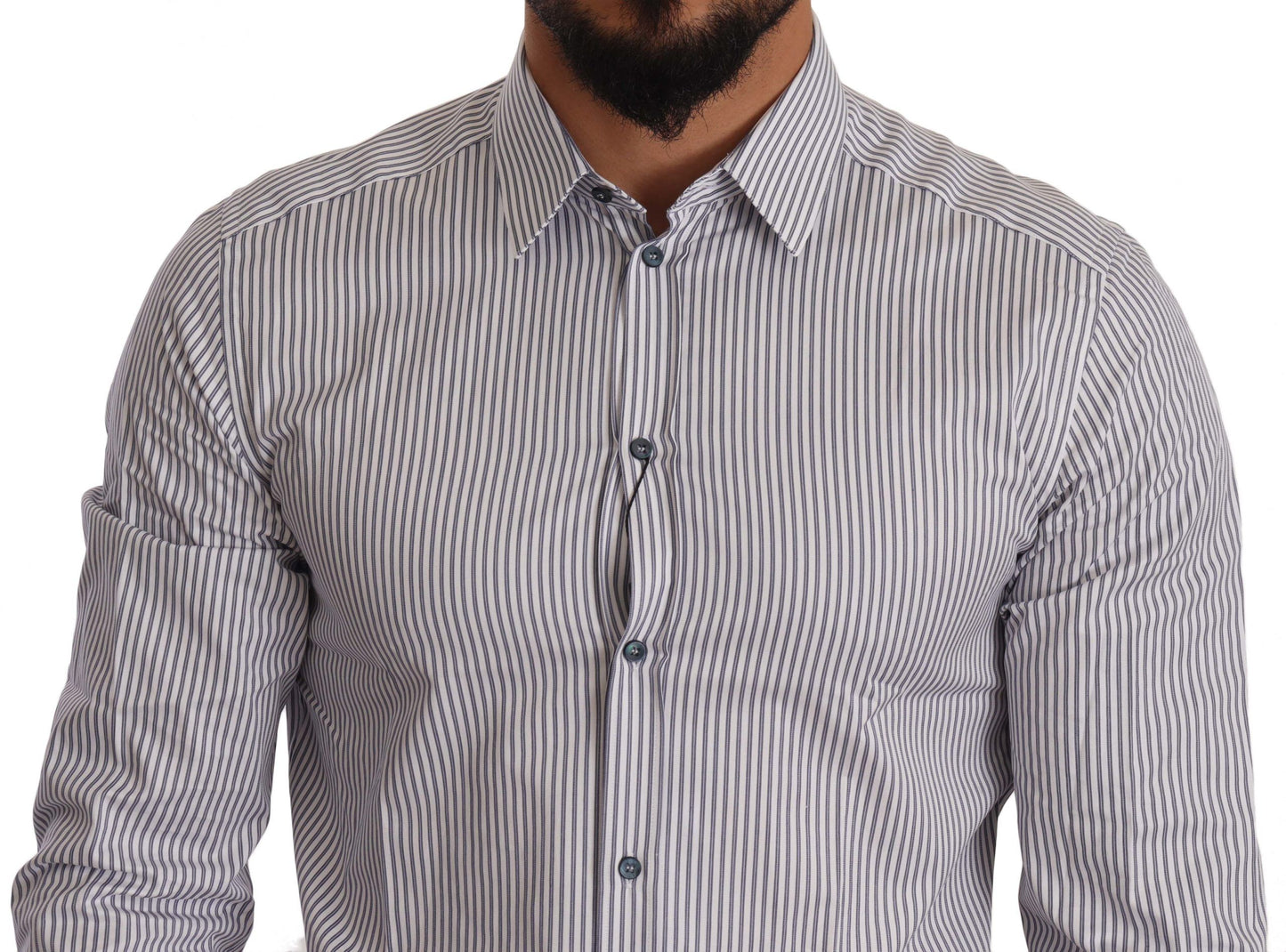 Dolce & Gabbana Elegant Slim Fit Striped Cotton Shirt