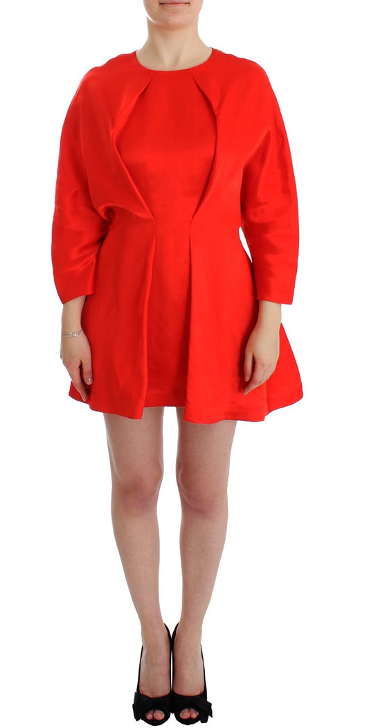 Fyodor Golan Radiant Red Linen Blend Artisan Dress