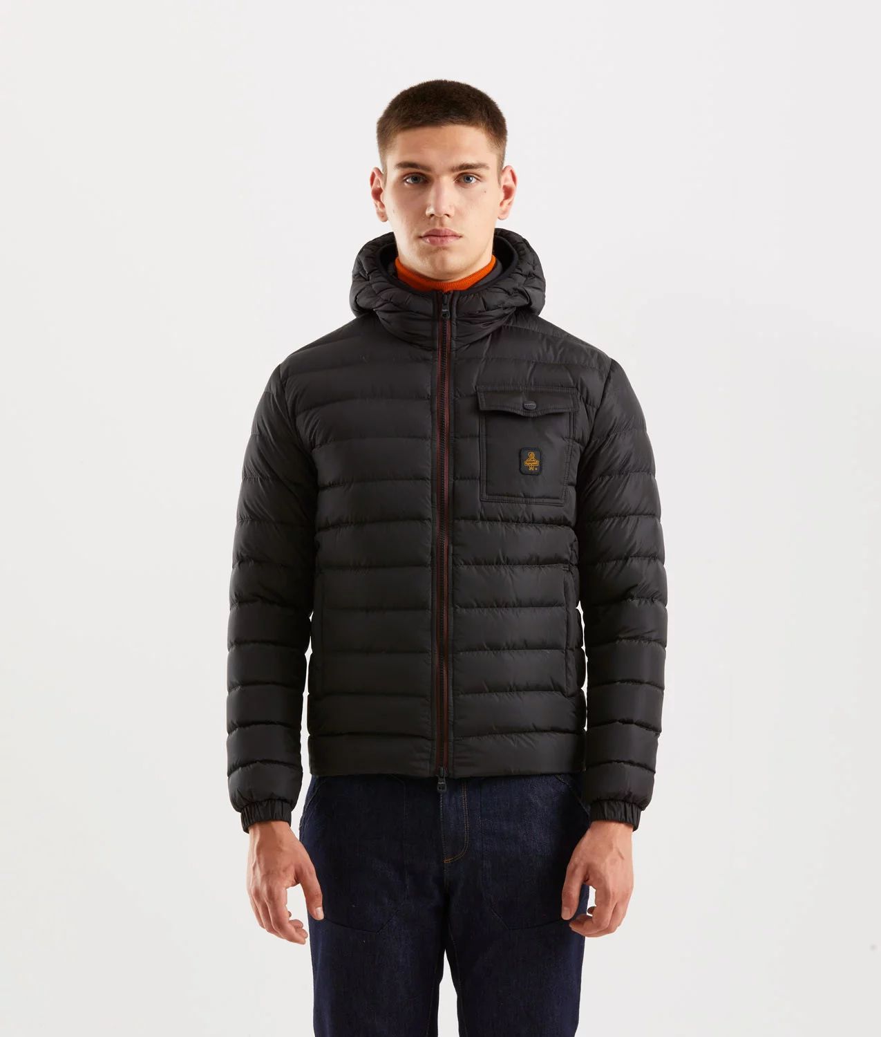 Refrigiwear Sleek Hooded Down Jacket with Pockets