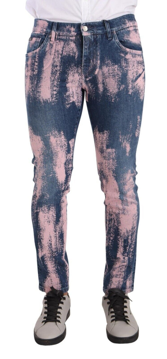 Dolce & Gabbana Elegant Skinny Slim Fit Denim Jeans in Tie Dye