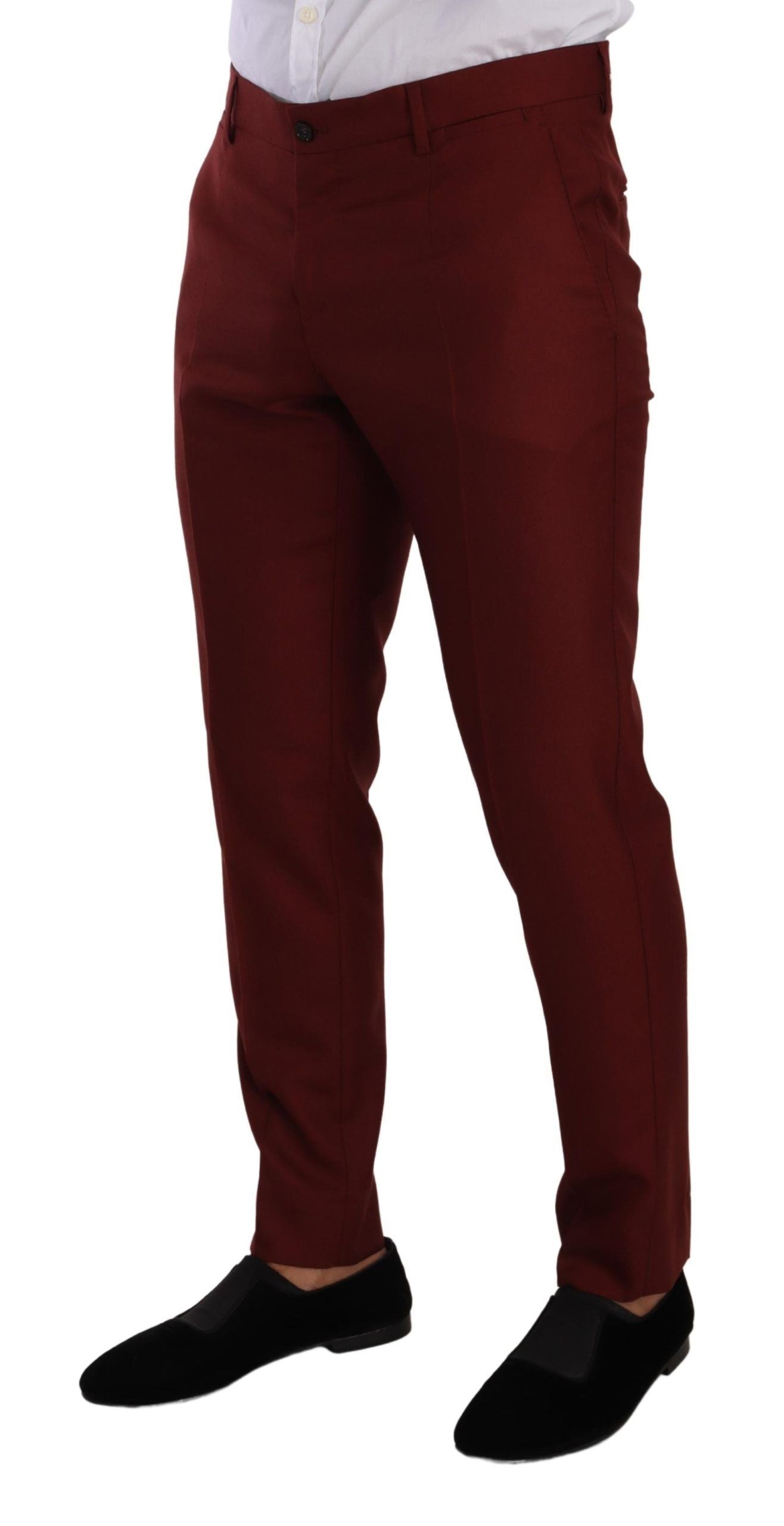 Dolce & Gabbana Elegant Cashmere-Silk Red Dress Pants