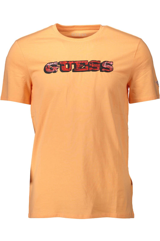 Guess Jeans Orange Cotton Men T-Shirt