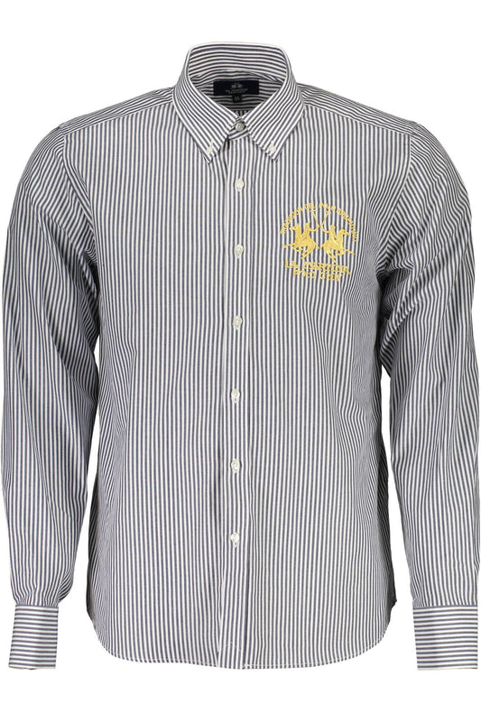 La Martina Blue Cotton Men Shirt