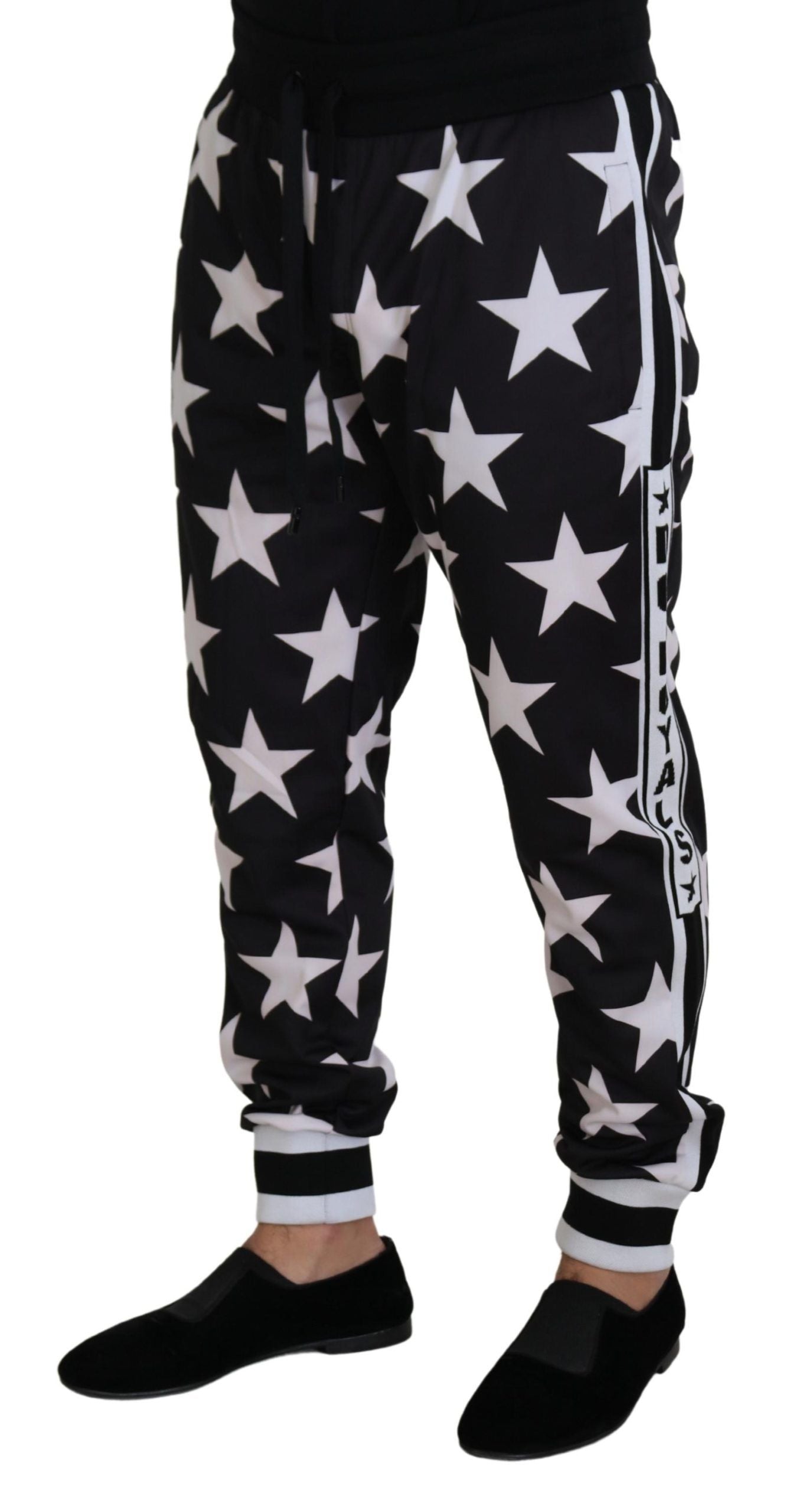 Dolce & Gabbana Star Print Casual Sweatpants with Logo Detail