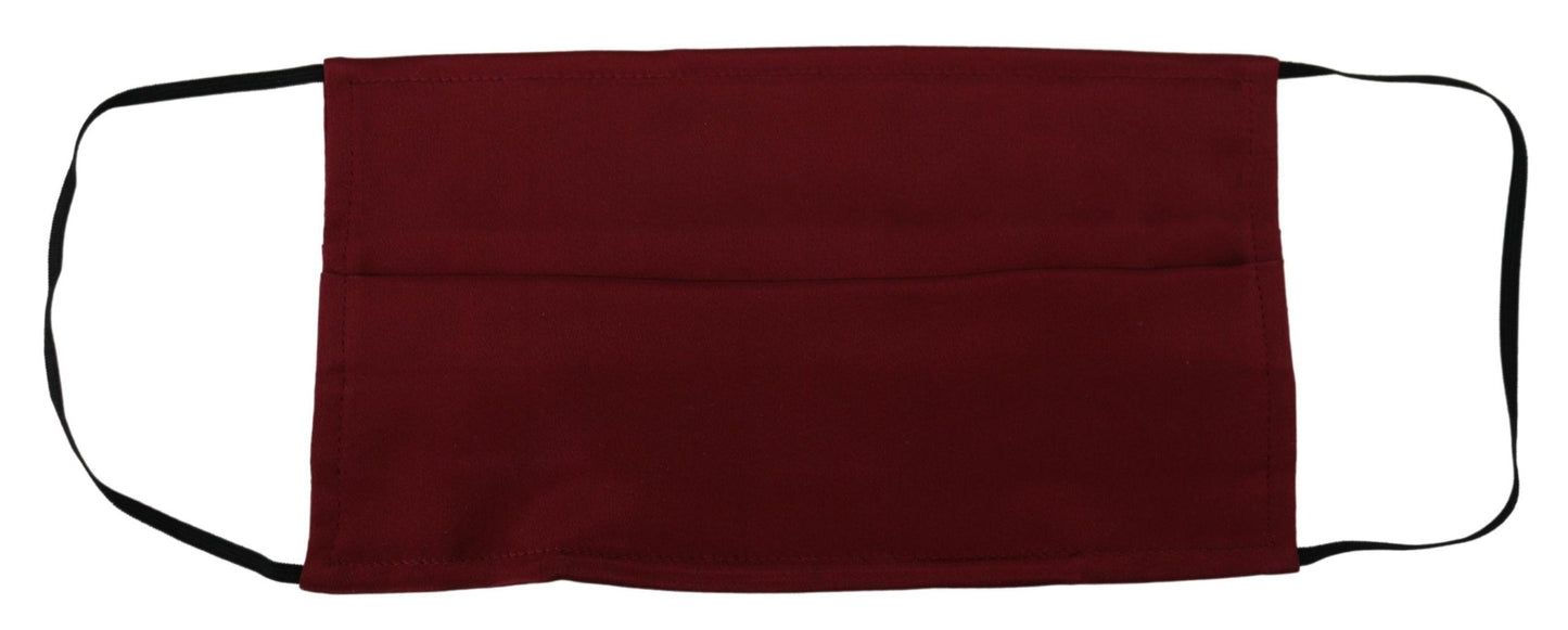 Dolce & Gabbana Elegant Silk Pleated Maroon Face Mask