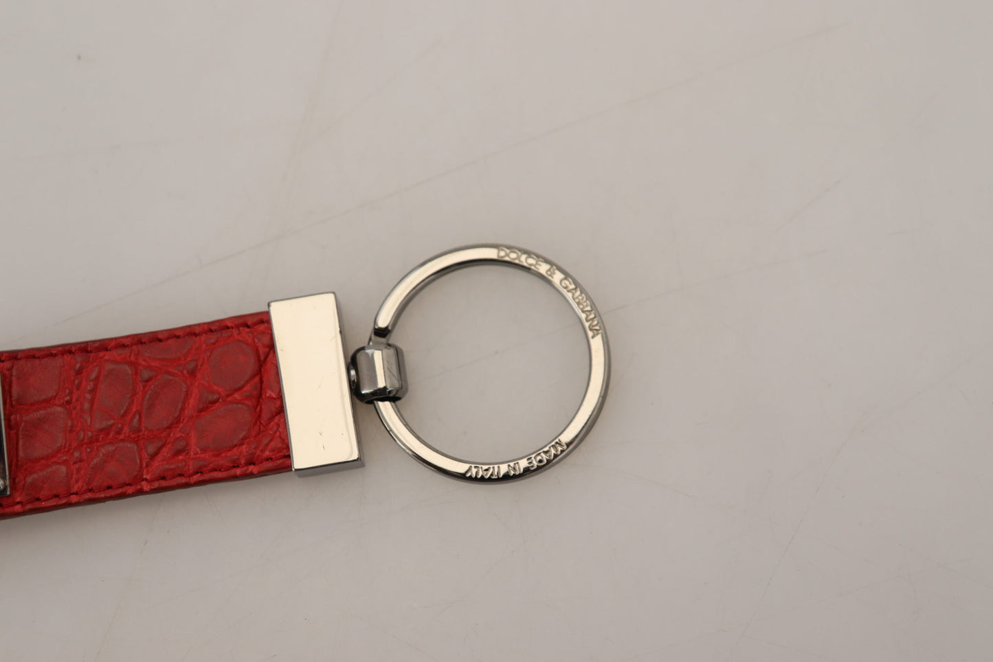 Dolce & Gabbana Chic Red Leather Keychain & Charm Accessory