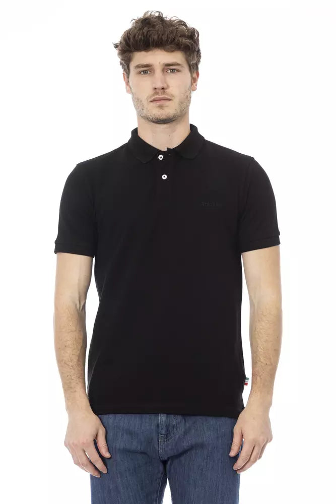 Baldinini Trend Black Cotton Men Polo