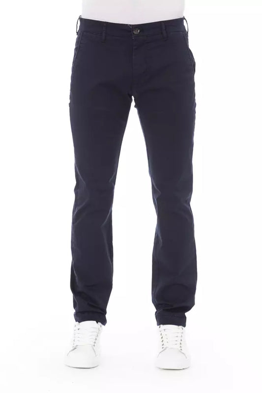 Baldinini Trend Blue Cotton Men Chino Trouser