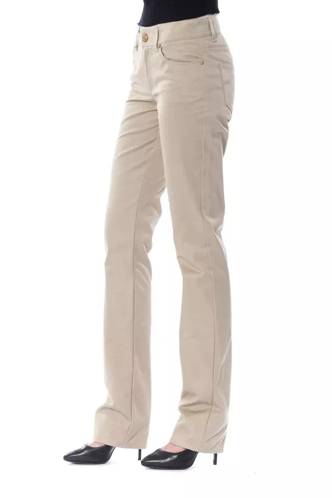 BYBLOS Beige Cotton Women Pants