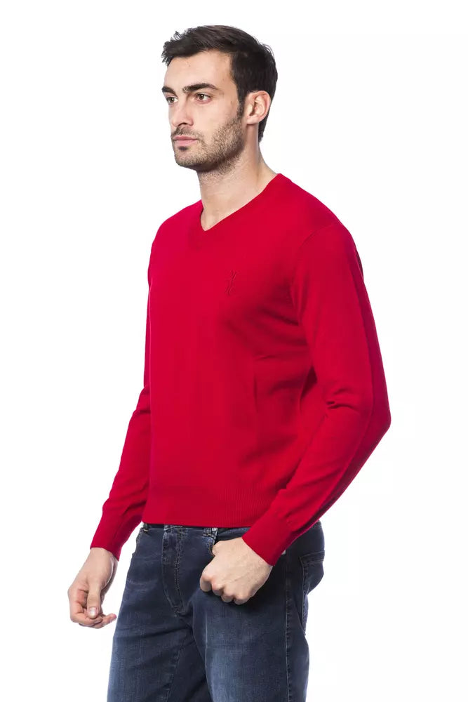 Billionaire Italian Couture Red Merino Mens Sweater