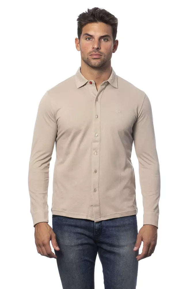 Verri Beige Cotton Men Shirt