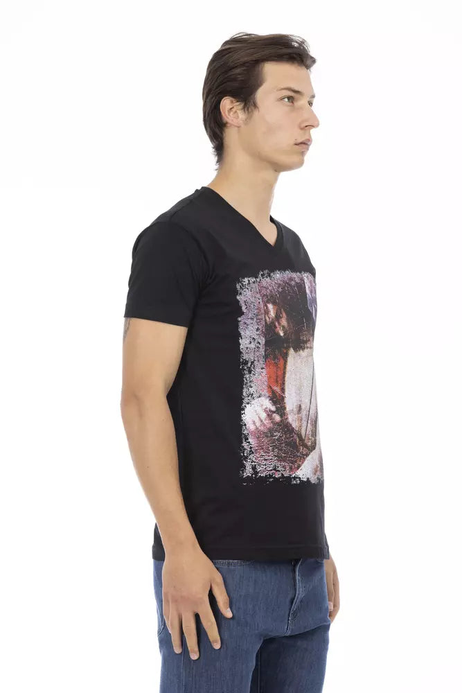 Trussardi Action Black Cotton Men T-Shirt