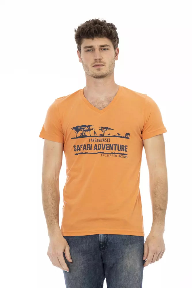 Trussardi Action Orange Cotton Men T-Shirt