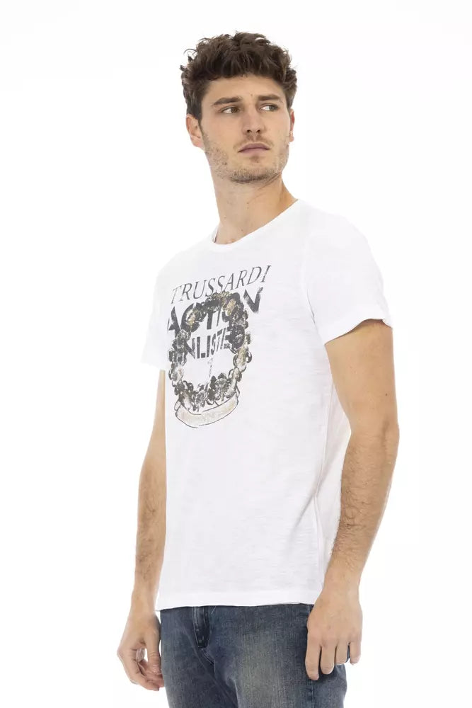 Trussardi Action White Cotton Men T-Shirt