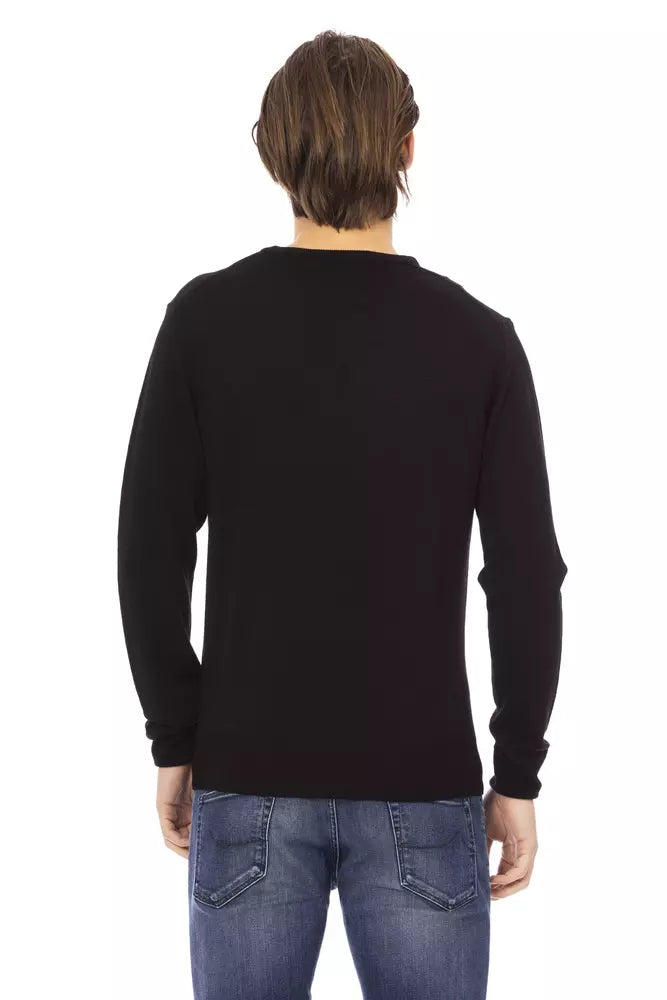 Baldinini Trend Black Fabric Men Sweater