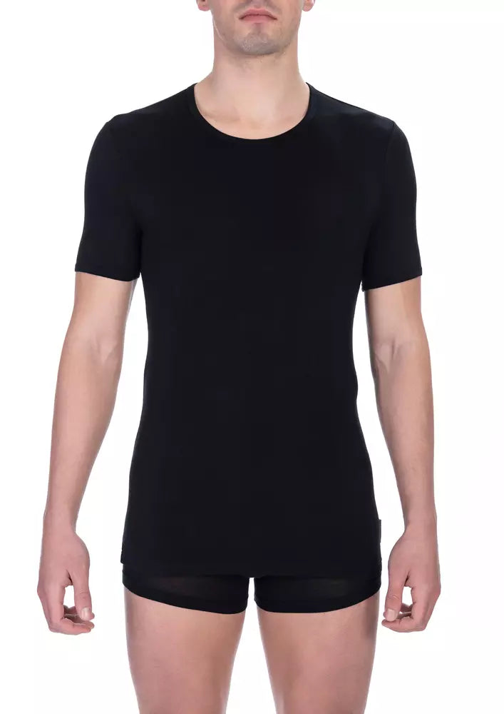 Bikkembergs Black Viscose Men T-Shirt