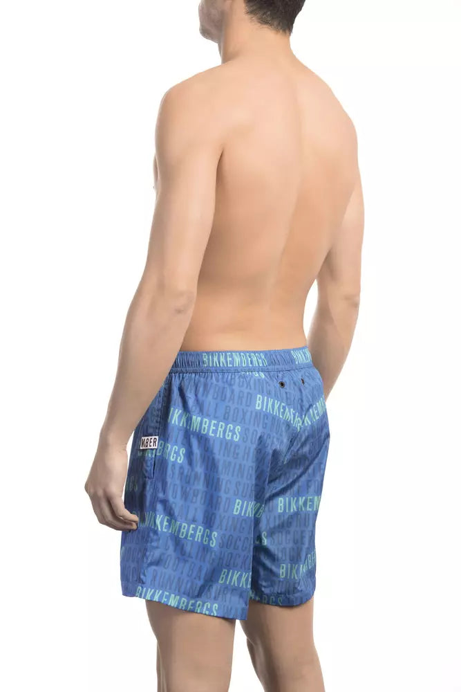 Bikkembergs Blue Polyester Men Swim Shorts