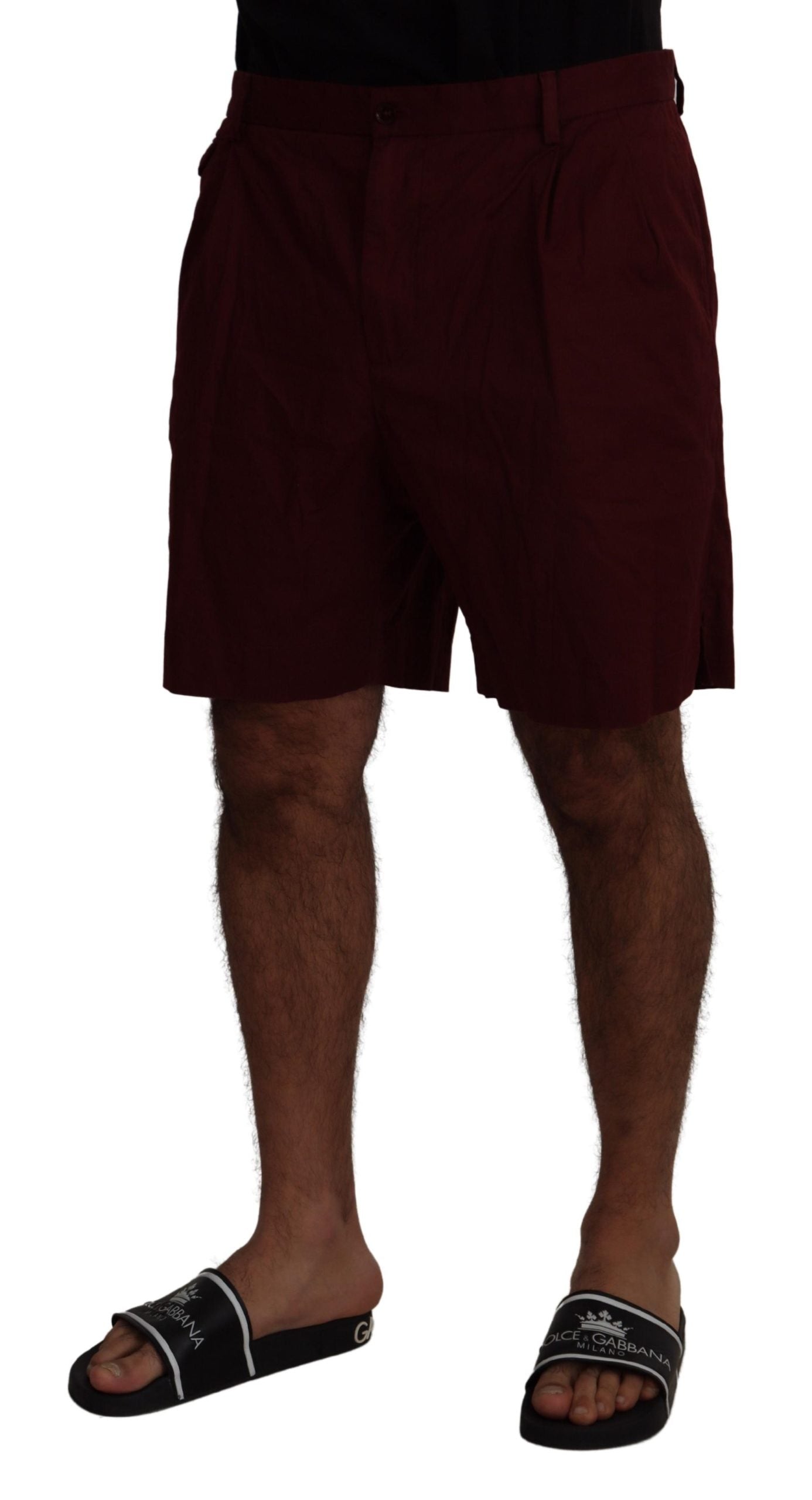 Dolce & Gabbana Elegant Maroon Cotton Blend Shorts