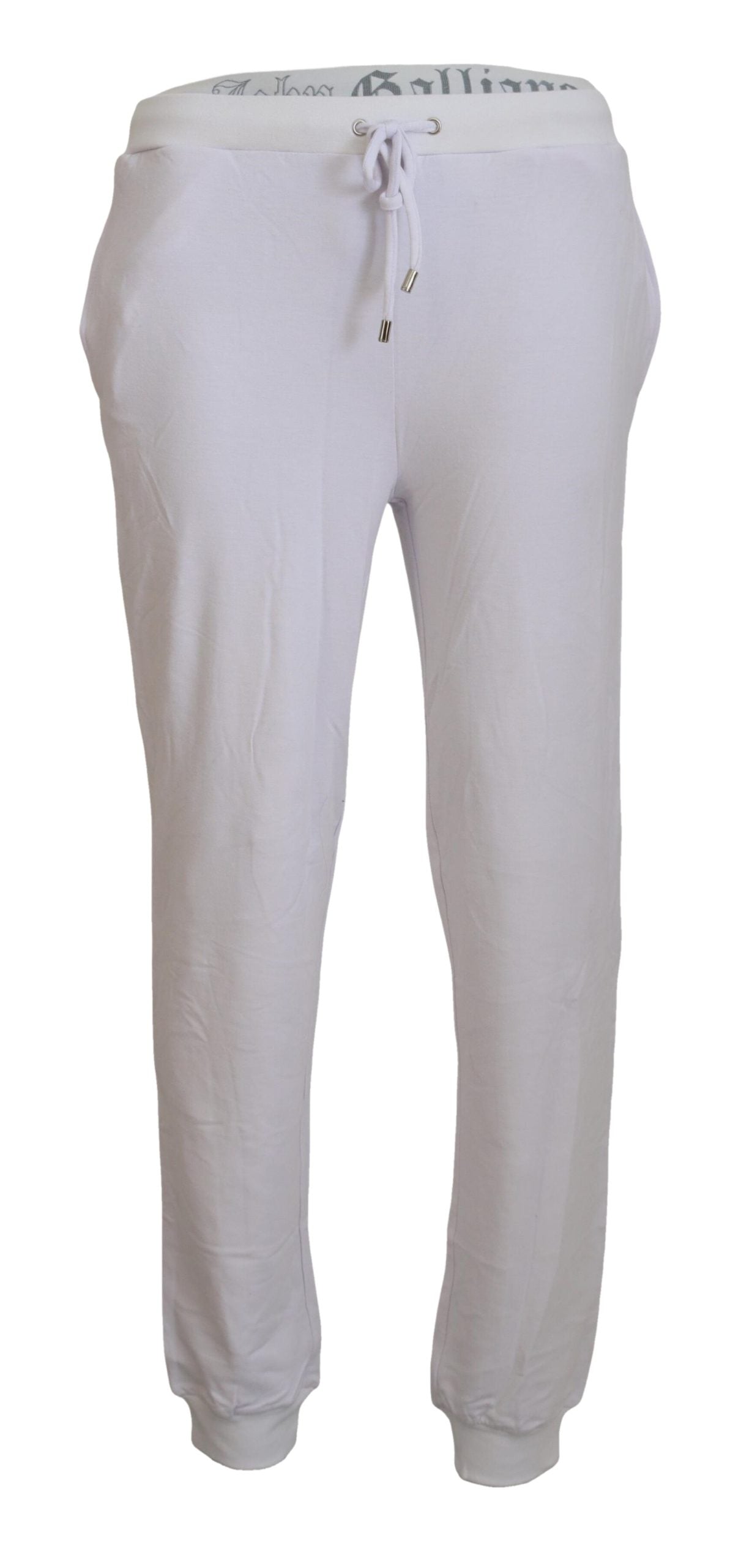 John Galliano Chic White Jogger Pants - Casual Elegance