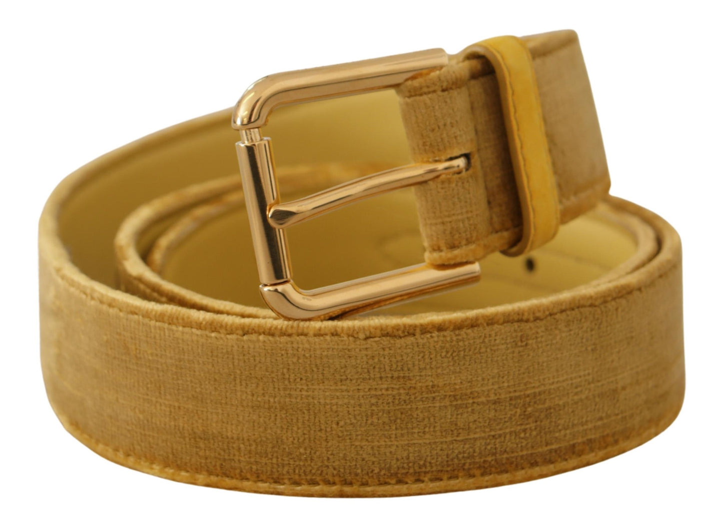 Dolce & Gabbana Elegant Velvet Designer Gold-Buckled Belt