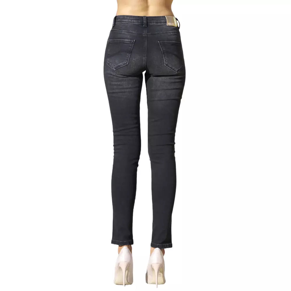 Yes Zee Chic Black Medium Waist Skinny Jeans