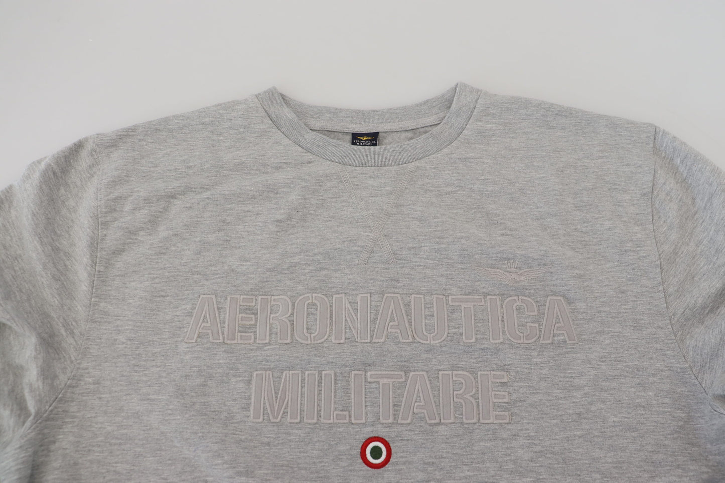 Aeronautica Militare Elegant Gray Pullover Sweater