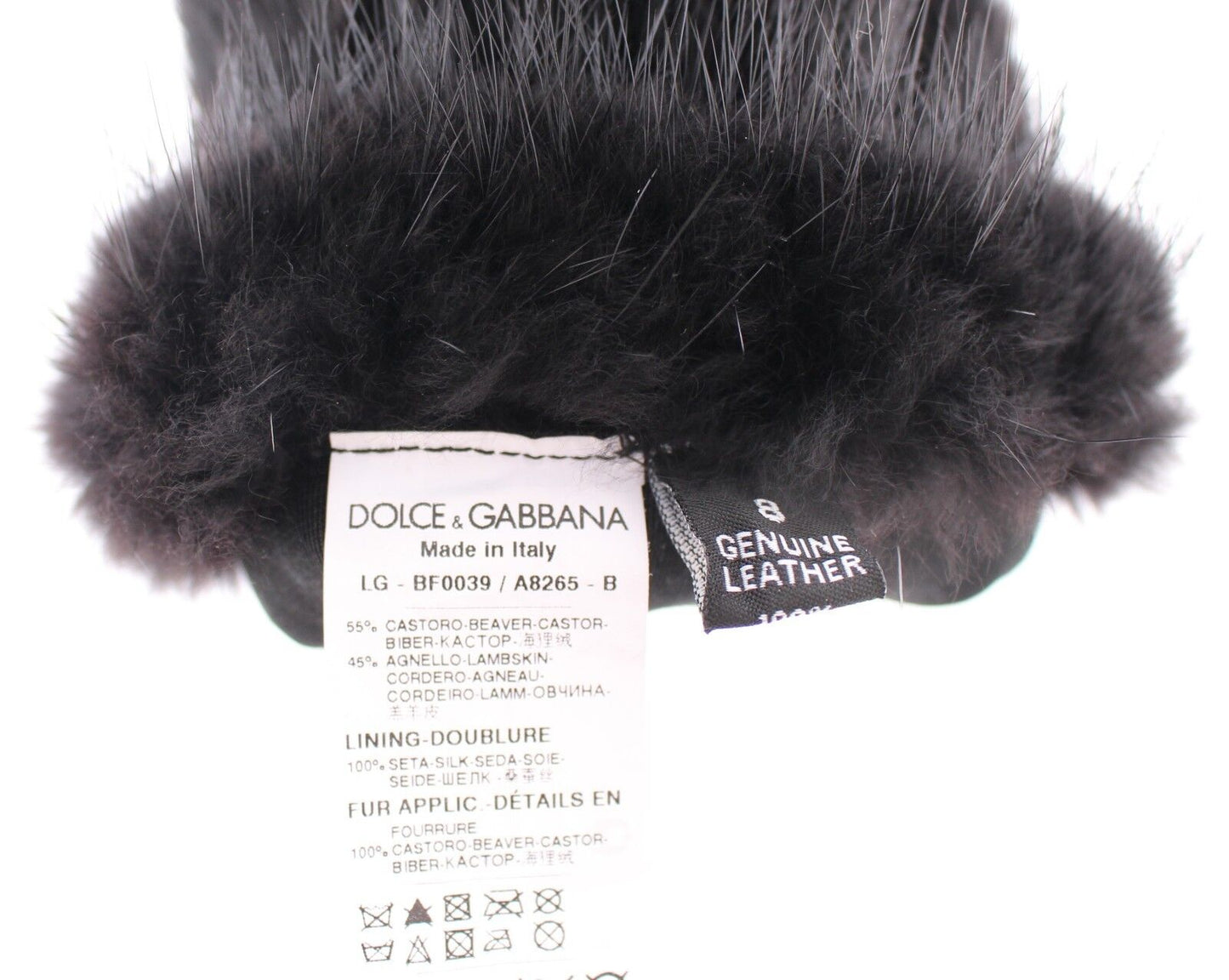 Dolce & Gabbana Elegant Elbow-Length Beaver Fur Gloves