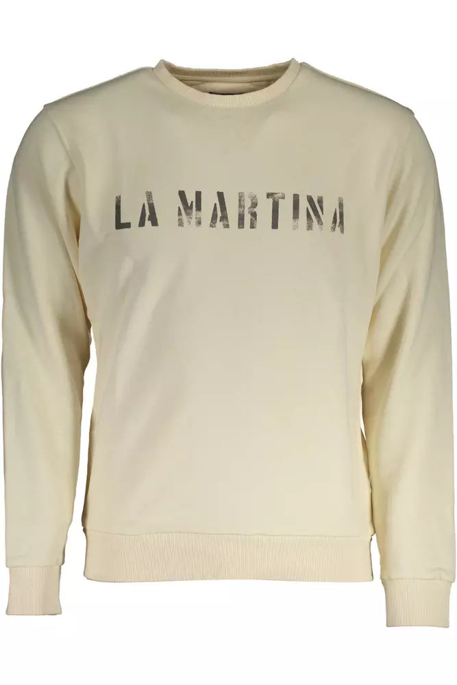 La Martina White Cotton Men Sweater