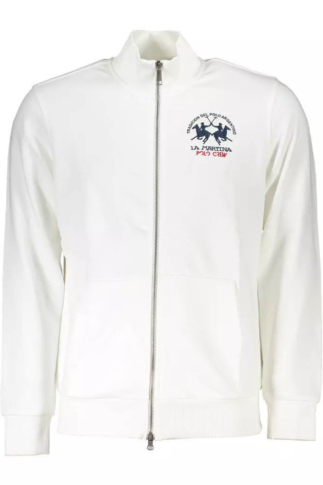 La Martina White Cotton Men Sweater