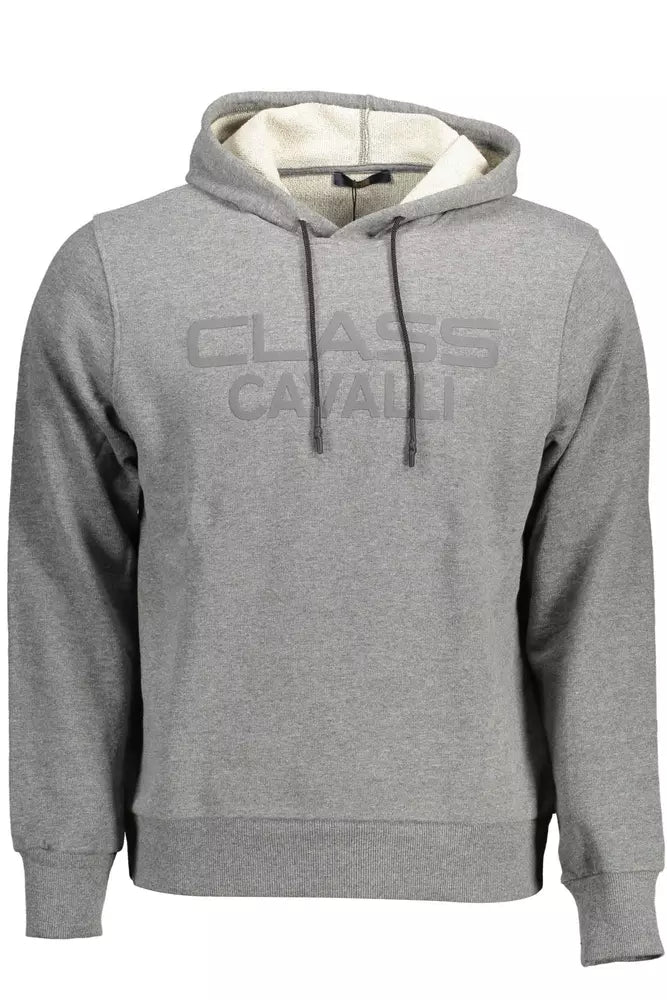 Cavalli Class Gray Cotton Men Sweatshirt