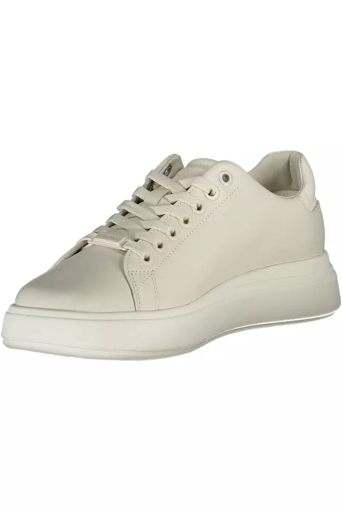 Calvin Klein Beige Leather Women Sneaker