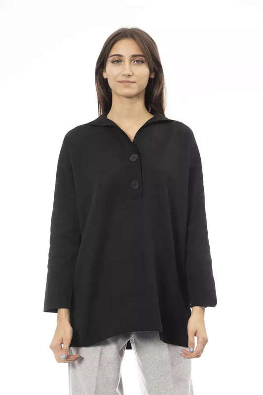 Alpha Studio Black Polypropylene Women Sweater