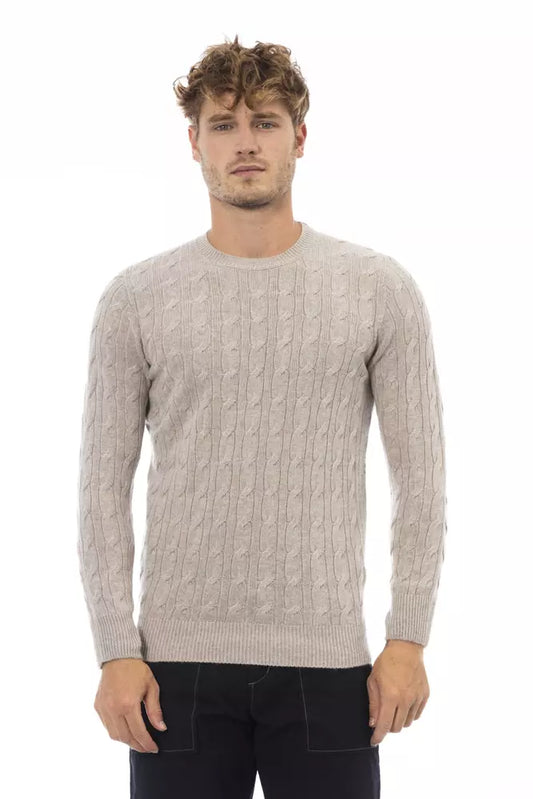 Alpha Studio Beige Viscose Men Sweater