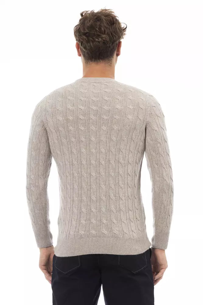 Alpha Studio Beige Viscose Men Sweater