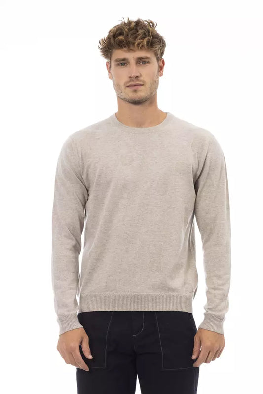 Alpha Studio Beige Viscose Men Sweater