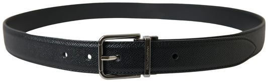 Dolce & Gabbana Elegant Black Leather Designer Belt