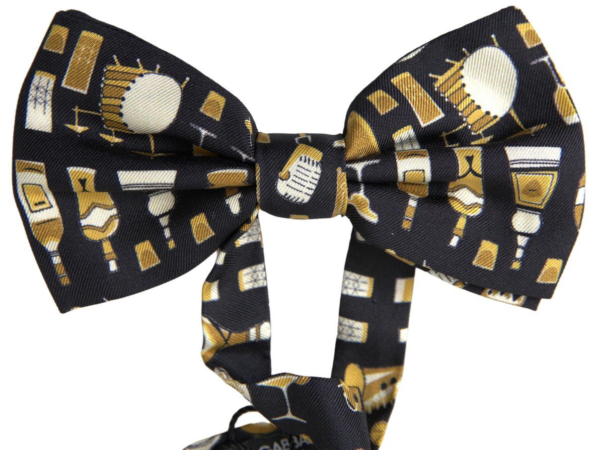 Dolce & Gabbana Elegant Black Silk Bow Tie