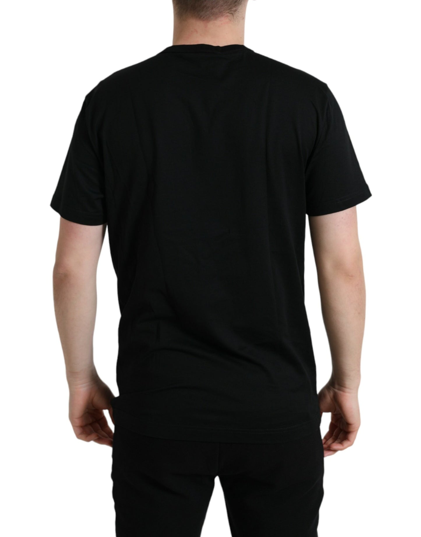 Dolce & Gabbana Sleek Cotton Round Neck T-Shirt with Chain Detail