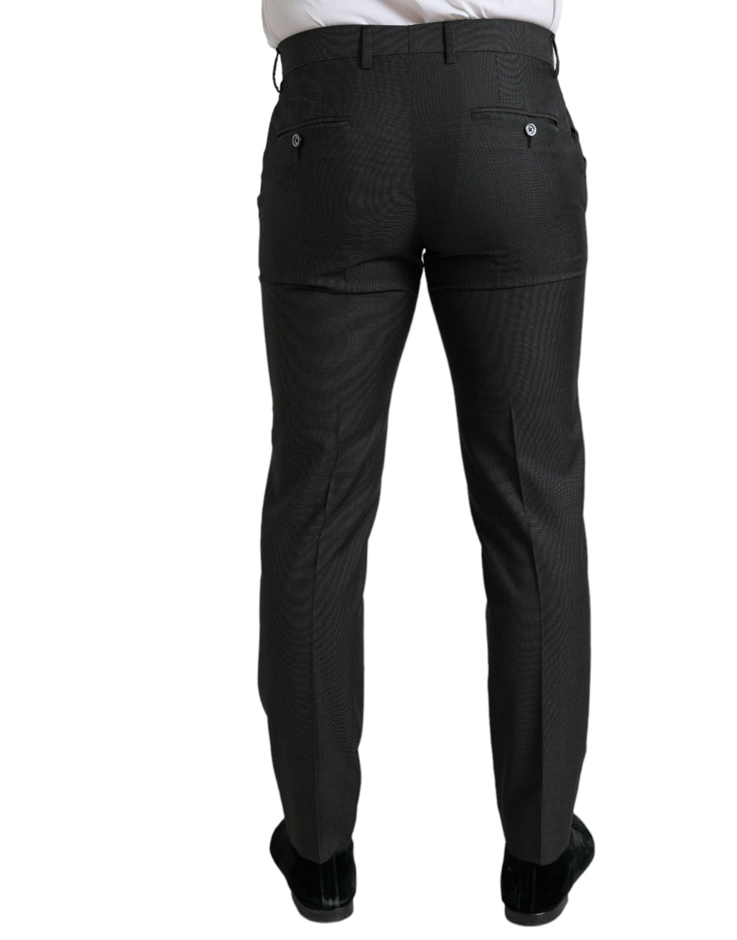 Dolce & Gabbana Elegant Dark Grey Skinny Dress Pants