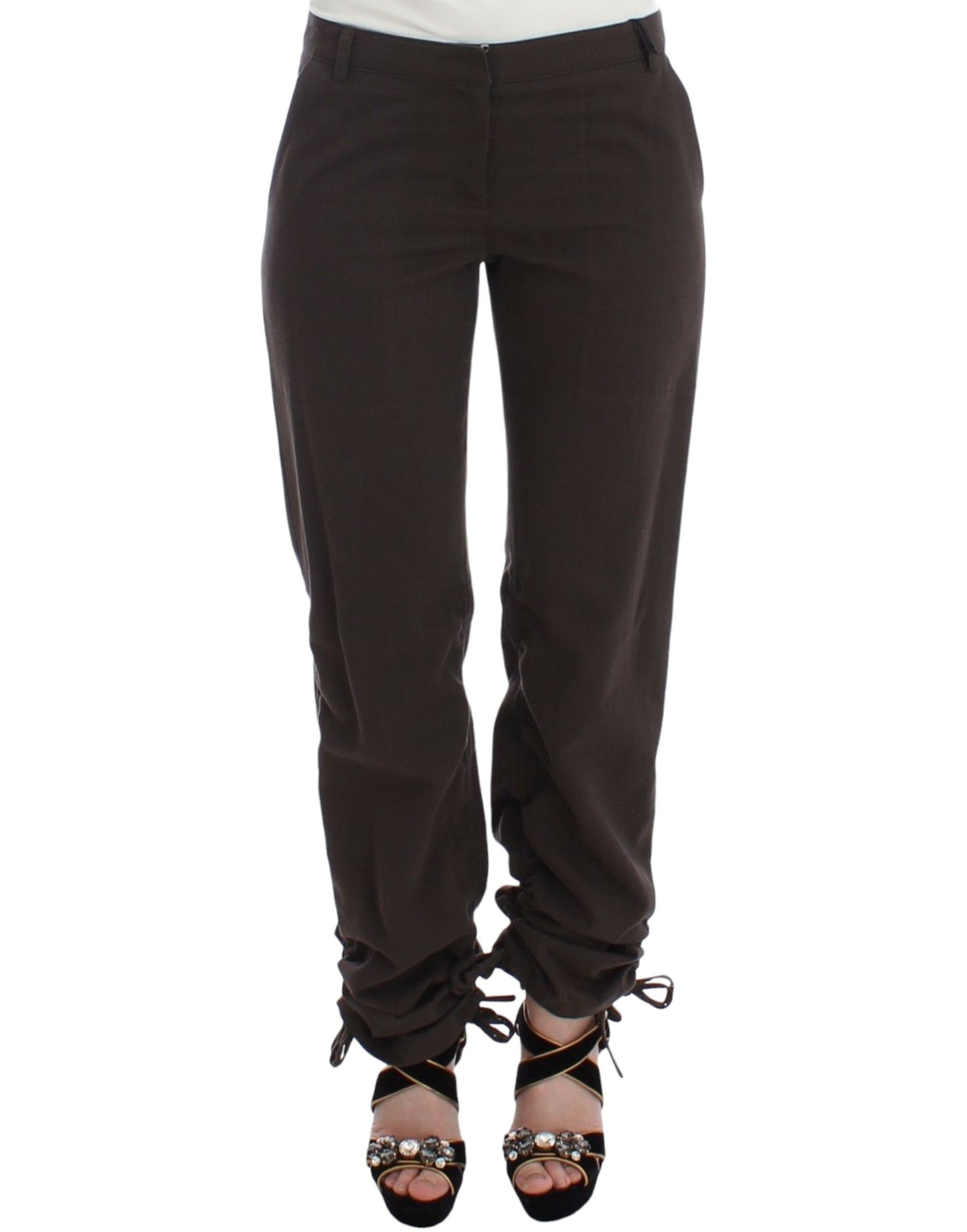 Ermanno Scervino Chic Brown Cotton Dress Pants